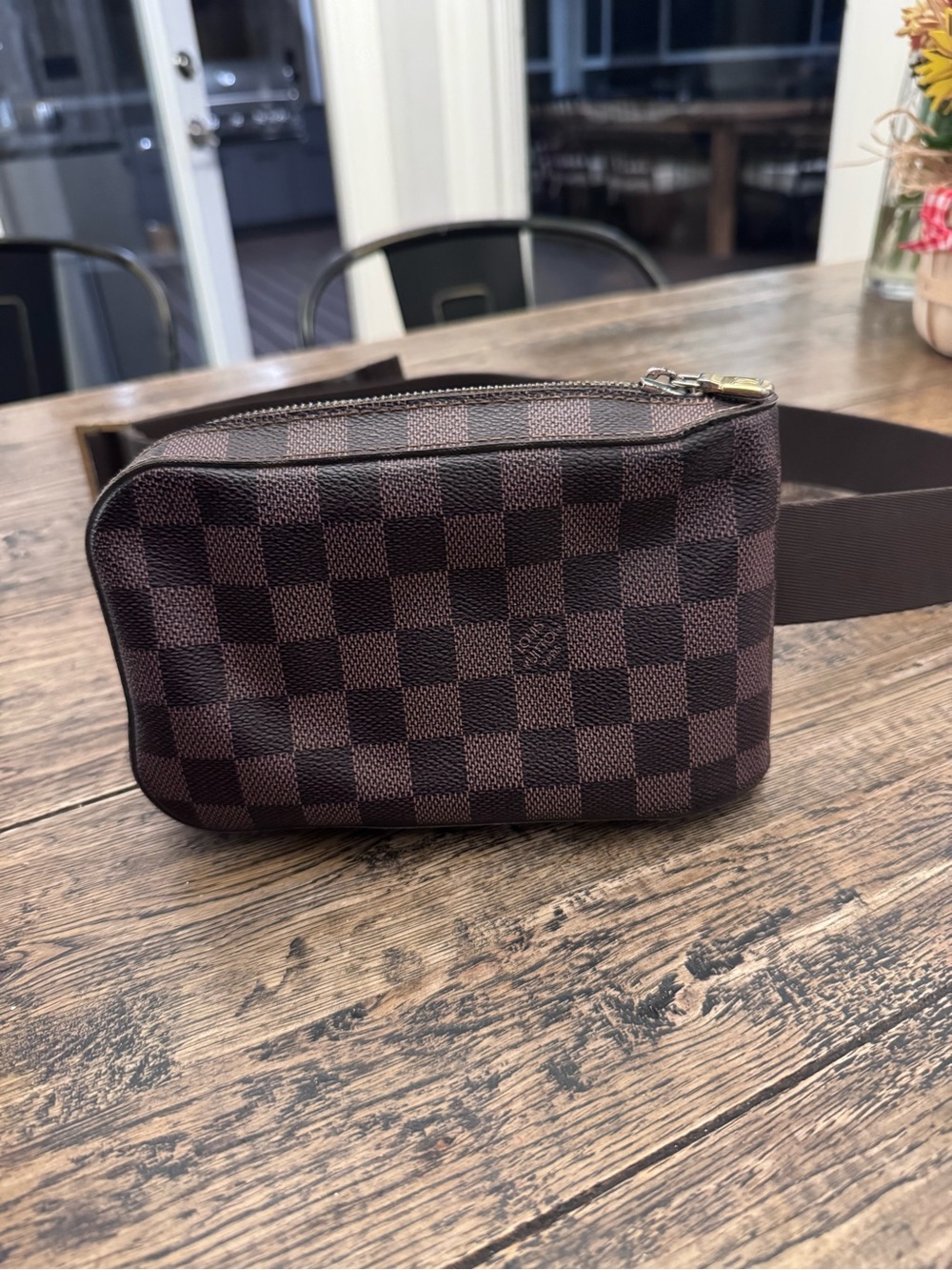 Authentic Louis Vuitton Geronimos Damier Ebene Belt Bag